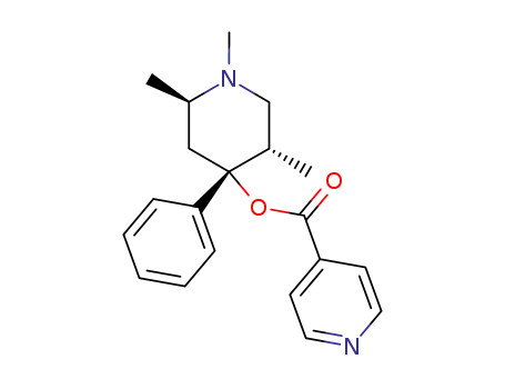 Molecular Structure of 102552-70-5 ((+/-)-isonicotinic acid-(1,2<i>t</i>,5<i>c</i>-trimethyl-4-phenyl-[4<i>r</i>]piperidyl ester))