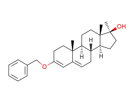 Molecular Structure of 96176-86-2 (3-benzyloxy-17-methyl-androsta-3,5-dien-17β-ol)