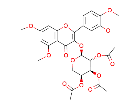 2-(3,4-dimethoxy-phenyl)-5,7-dimethoxy-3-(tri-<i>O</i>-acetyl-α-L-arabinopyranosyloxy)-chromen-4-one