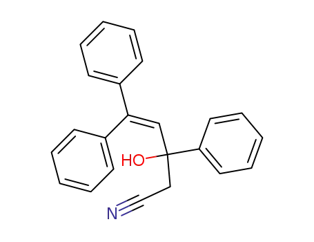 Molecular Structure of 102594-17-2 (3-hydroxy-3,5,5-triphenyl-pent-4-enenitrile)