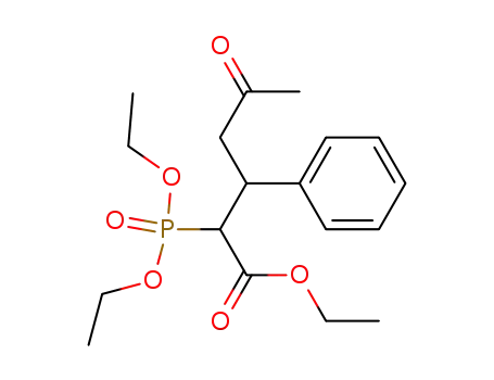 Molecular Structure of 64268-44-6 (Benzenepropanoic acid, a-(diethoxyphosphinyl)-b-(2-oxopropyl)-, ethyl
ester)