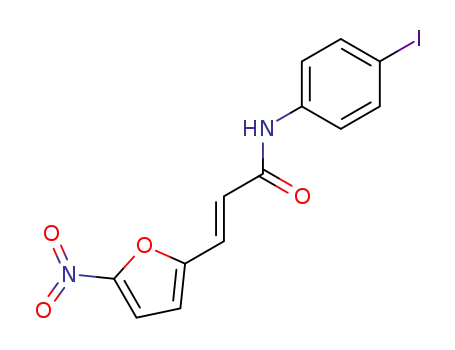 Molecular Structure of 93087-33-3 (3<i>t</i>-(5-nitro-[2]furyl)-acrylic acid-(4-iodo-anilide))