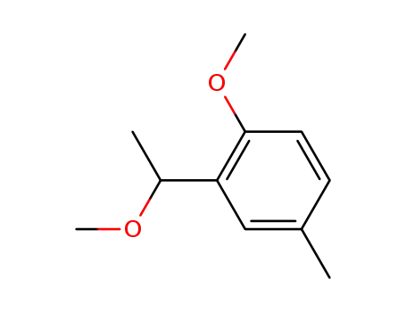 Molecular Structure of 61371-43-5 (Benzene, 1-methoxy-2-(1-methoxyethyl)-4-methyl-)