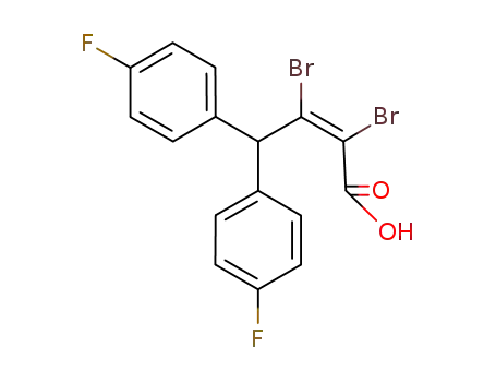 Molecular Structure of 32953-76-7 ((Z)-2,3-Dibromo-4,4-bis-(4-fluoro-phenyl)-but-2-enoic acid)