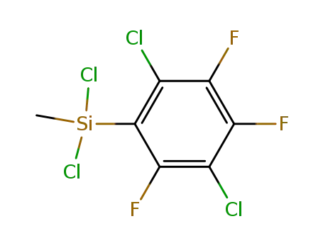 Molecular Structure of 63366-27-8 (Silane, dichloro(2,5-dichloro-3,4,6-trifluorophenyl)methyl-)