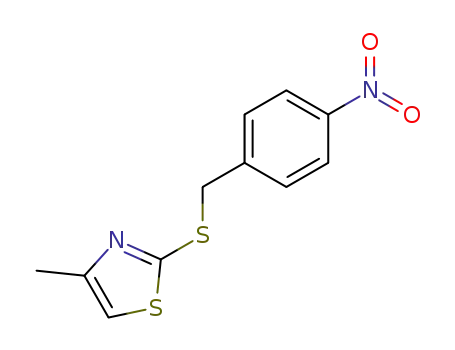Molecular Structure of 55379-12-9 (4-methyl-2-(4-nitro-benzylsulfanyl)-thiazole)
