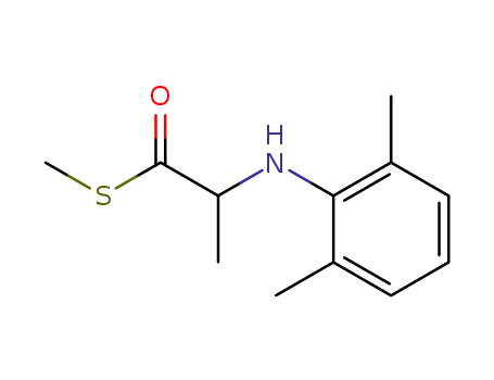 Molecular Structure of 62901-12-6 (Propanethioic acid, 2-[(2,6-dimethylphenyl)amino]-, S-methyl ester)