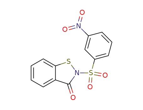 Molecular Structure of 17927-92-3 (2-(3-nitro-benzenesulfonyl)-benzo[<i>d</i>]isothiazol-3-one)