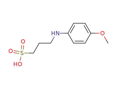 Molecular Structure of 52962-51-3 (1-Propanesulfonic acid, 3-[(4-methoxyphenyl)amino]-)