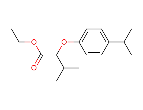 Molecular Structure of 63403-23-6 (Butanoic acid, 3-methyl-2-[4-(1-methylethyl)phenoxy]-, ethyl ester)