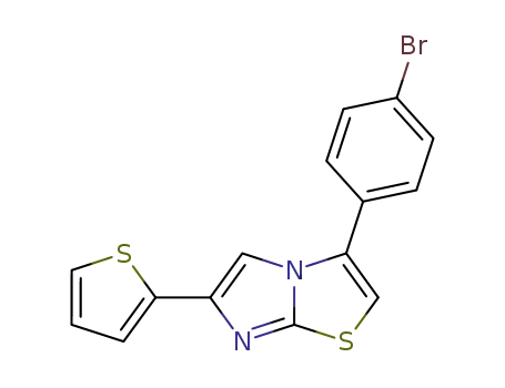 Molecular Structure of 56921-68-7 (3-(4-bromo-phenyl)-6-thiophen-2-yl-imidazo[2,1-<i>b</i>]thiazole)