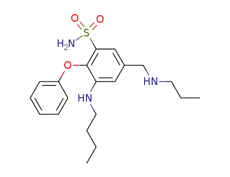 Molecular Structure of 62274-34-4 (Benzenesulfonamide,
3-(butylamino)-2-phenoxy-5-[(propylamino)methyl]-)