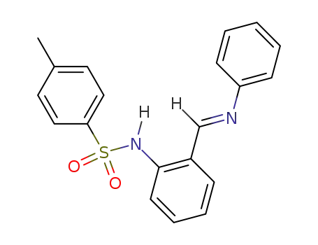 Molecular Structure of 77617-17-5 (Benzenesulfonamide, 4-methyl-N-[2-[(E)-(phenylimino)methyl]phenyl]-)