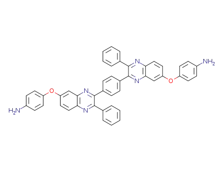 Molecular Structure of 86386-79-0 (Benzenamine,
4,4'-[1,4-phenylenebis[(3-phenyl-2,7-quinoxalinediyl)oxy]]bis-)