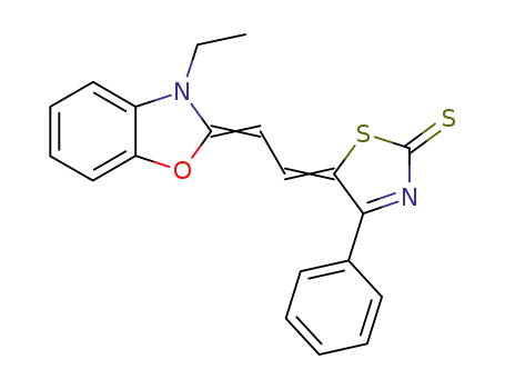5-[2-(3-ethyl-3<i>H</i>-benzooxazol-2-ylidene)-ethylidene]-4-phenyl-5<i>H</i>-thiazole-2-thione