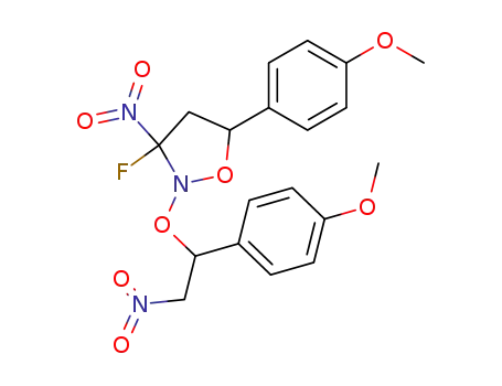 Molecular Structure of 65662-58-0 (3-fluoro-5-(4-methoxy-phenyl)-2-[1-(4-methoxy-phenyl)-2-nitro-ethoxy]-3-nitro-isoxazolidine)