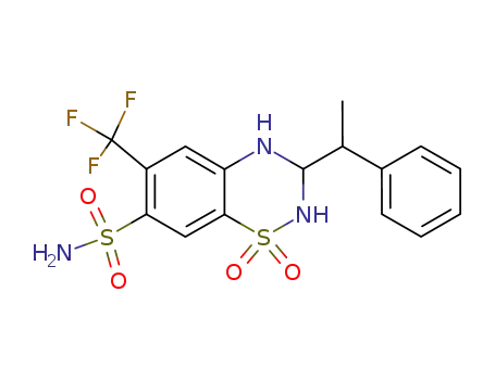 1,1-dioxo-3-(1-phenyl-ethyl)-6-trifluoromethyl-1,2,3,4-tetrahydro-1λ<sup>6</sup>-benzo[1,2,4]thiadiazine-7-sulfonic acid amide