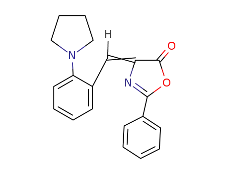 Molecular Structure of 58028-81-2 (2-phenyl-4-(2-pyrrolidin-1-yl-benzylidene)-4<i>H</i>-oxazol-5-one)