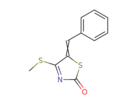 Molecular Structure of 39593-60-7 (2(5H)-Thiazolone, 4-(methylthio)-5-(phenylmethylene)-)
