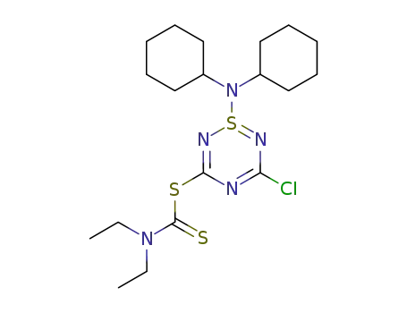 3-chloro-1-dicyclohexylamino-5-(diethyl-thiocarbamoylsulfanyl)-1λ<sup>4</sup>-[1,2,4,6]thiatriazine