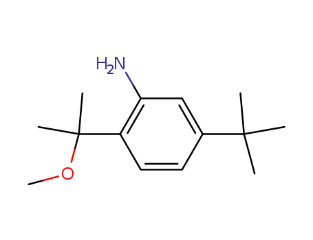 Molecular Structure of 61899-11-4 (Benzenamine, 5-(1,1-dimethylethyl)-2-(1-methoxy-1-methylethyl)-)
