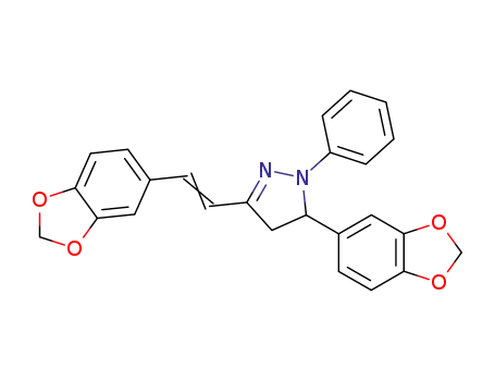 5-benzo[1,3]dioxol-5-yl-3-(2-benzo[1,3]dioxol-5-yl-vinyl)-1-phenyl-4,5-dihydro-1<i>H</i>-pyrazole