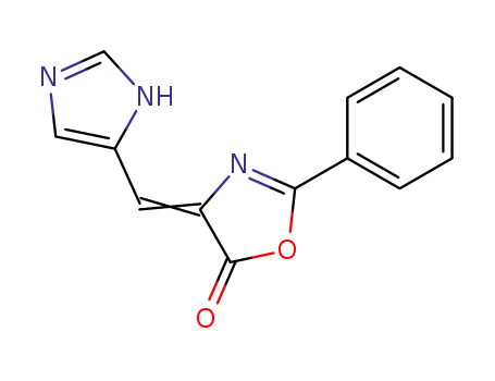 Molecular Structure of 96329-54-3 (4-(1<sup>(3)</sup><i>H</i>-imidazol-4-ylmethylene)-2-phenyl-4<i>H</i>-oxazol-5-one)