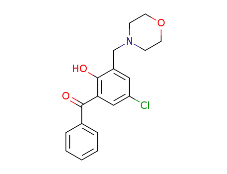 Molecular Structure of 35527-13-0 (5-chloro-2-hydroxy-3-morpholin-4-ylmethyl-benzophenone)