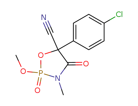 5-(4-chloro-phenyl)-2-methoxy-3-methyl-2,4-dioxo-2λ<sup>5</sup>-[1,3,2]oxazaphospholidine-5-carbonitrile