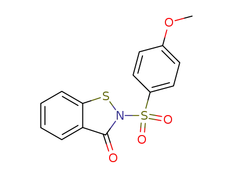 Molecular Structure of 15482-07-2 (2-(4-methoxy-benzenesulfonyl)-benzo[<i>d</i>]isothiazol-3-one)