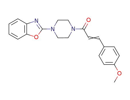 Molecular Structure of 57260-44-3 (1-benzooxazol-2-yl-4-[3-(4-methoxy-phenyl)-acryloyl]-piperazine)