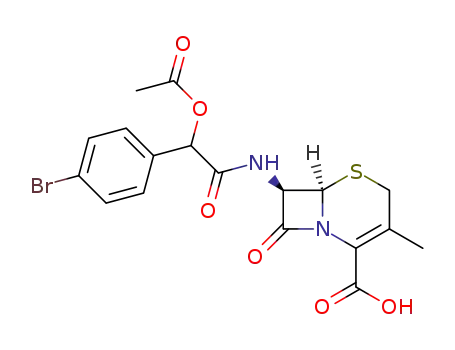 (6<i>R</i>)-7<i>t</i>-[(Ξ)-2-acetoxy-2-(4-bromo-phenyl)-acetylamino]-3-methyl-8-oxo-(6<i>r</i><i>H</i>)-5-thia-1-aza-bicyclo[4.2.0]oct-2-ene-2-carboxylic acid