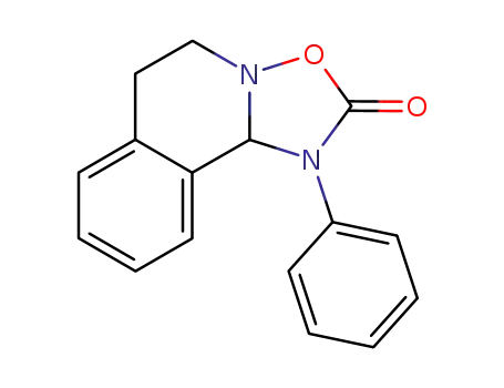 Molecular Structure of 21978-66-5 (2H-[1,2,4]Oxadiazolo[3,2-a]isoquinolin-2-one,
1,5,6,10b-tetrahydro-1-phenyl-)