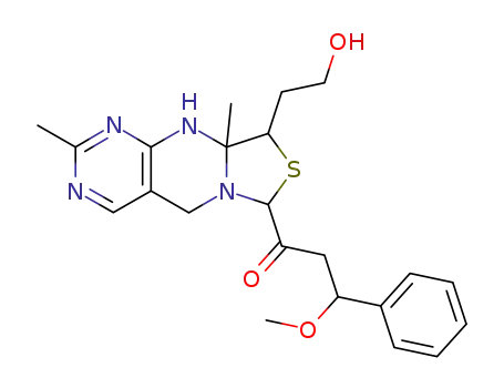 1-[9-(2-hydroxy-ethyl)-2,9a-dimethyl-5,9,9a,10-tetrahydro-pyrimido[4,5-<i>d</i>]thiazolo[3,4-<i>a</i>]pyrimidin-7-yl]-3-methoxy-3-phenyl-propan-1-one
