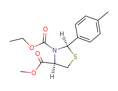 (4<i>R</i>)-2<i>c</i>-<i>p</i>-tolyl-thiazolidine-3,4<i>r</i>-dicarboxylic acid 3-ethyl ester 4-methyl ester