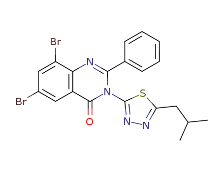 6,8-dibromo-3-(5-isobutyl-[1,3,4]thiadiazol-2-yl)-2-phenyl-3<i>H</i>-quinazolin-4-one