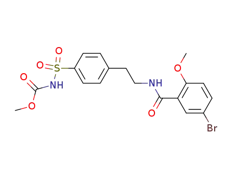 Carbamic acid,
[[4-[2-[(5-bromo-2-methoxybenzoyl)amino]ethyl]phenyl]sulfonyl]-, methyl
ester