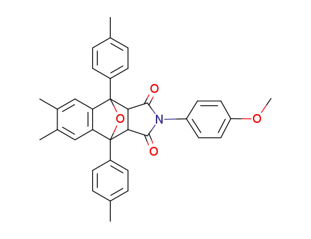 2-(4-methoxy-phenyl)-6,7-dimethyl-4,9-di-<i>p</i>-tolyl-3a,4,9,9a-tetrahydro-4,9-epioxido-benzo[<i>f</i>]isoindole-1,3-dione
