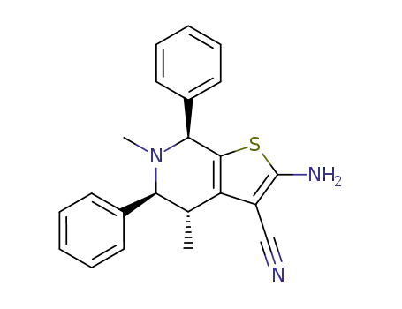 2-amino-4<i>r</i>,6-dimethyl-5<i>t</i>,7<i>t</i>-diphenyl-4,5,6,7-tetrahydro-thieno[2,3-<i>c</i>]pyridine-3-carbonitrile