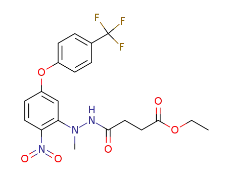 Molecular Structure of 75132-64-8 (3-{N'-Methyl-N'-[2-nitro-5-(4-trifluoromethyl-phenoxy)-phenyl]-hydrazinocarbonyl}-propionic acid ethyl ester)