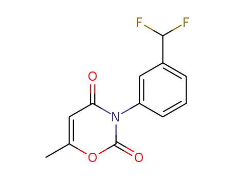 Molecular Structure of 34132-62-2 (2H-1,3-Oxazine-2,4(3H)-dione, 3-[3-(difluoromethyl)phenyl]-6-methyl-)