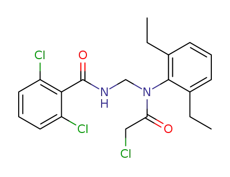 Molecular Structure of 40164-68-9 (2,6-Dichloro-N-{[(2-chloro-acetyl)-(2,6-diethyl-phenyl)-amino]-methyl}-benzamide)
