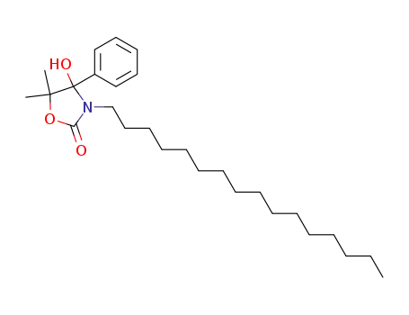 Molecular Structure of 64929-33-5 (2-Oxazolidinone, 3-hexadecyl-4-hydroxy-5,5-dimethyl-4-phenyl-)