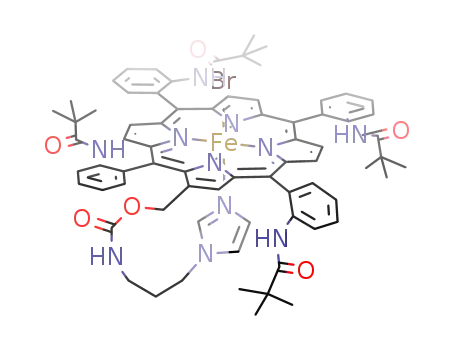 2-(((3-(1-imidazolyl)propyl)carbamoyloxy)methyl)-5,10,15,20-tetrakis(α,α,α,α-o-pivalamidophenyl)porphyrinatoiron(III) bromide
