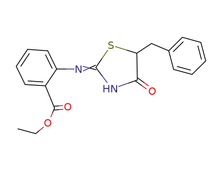 2-(5-benzyl-4-oxo-4,5-dihydro-thiazol-2-ylamino)-benzoic acid ethyl ester