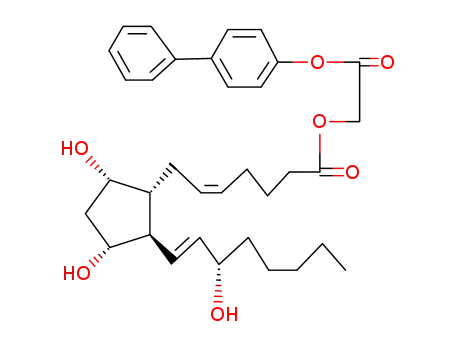 Molecular Structure of 55931-09-4 ((Z)-7-[(1R,2R,3R,5S)-3,5-Dihydroxy-2-((E)-(S)-3-hydroxy-oct-1-enyl)-cyclopentyl]-hept-5-enoic acid biphenyl-4-yloxycarbonylmethyl ester)