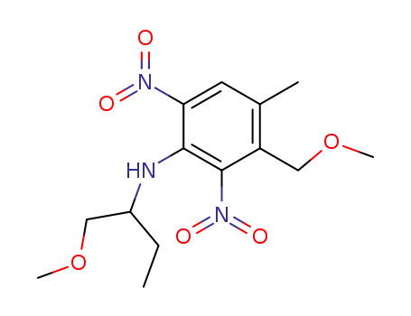 Molecular Structure of 64123-52-0 (Benzenamine,
3-(methoxymethyl)-N-[1-(methoxymethyl)propyl]-4-methyl-2,6-dinitro-)