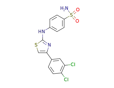 Molecular Structure of 66121-87-7 (Benzenesulfonamide, 4-[[4-(3,4-dichlorophenyl)-2-thiazolyl]amino]-)