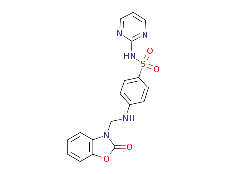 Molecular Structure of 68542-25-6 (4-[(2-oxo-benzooxazol-3-ylmethyl)-amino]-<i>N</i>-pyrimidin-2-yl-benzenesulfonamide)