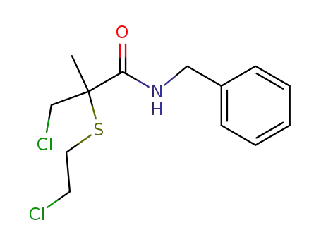 Molecular Structure of 21851-66-1 (α-(β-chloroethylthio)-β-chloroisobuttersaeurebenzylamid)